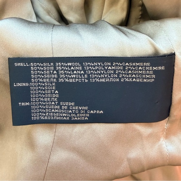 Ralph Lauren Black Label Grey Silk Wool Cashmere Blend Blazer Suede Trim | 10 - Picture 5 of 7